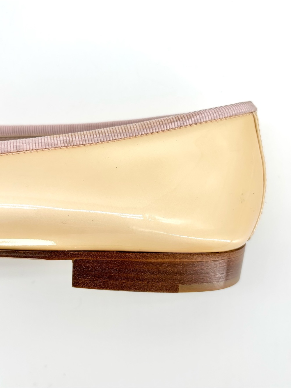 Chanel Vintage Lagerfeld CC Logo Bow Cap Toe Patent Leather Ballet Flats 38.5 - Picture 8 of 15